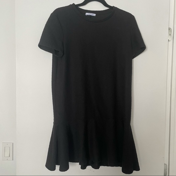 Zara Black Textured Weave Dress with Peplum - Picture 2 of 7